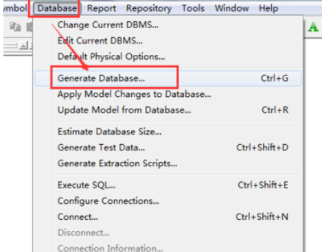 Power Designer导出sql脚本的相关操作过程