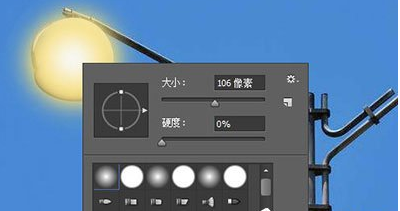 PS点亮路灯的操作过程