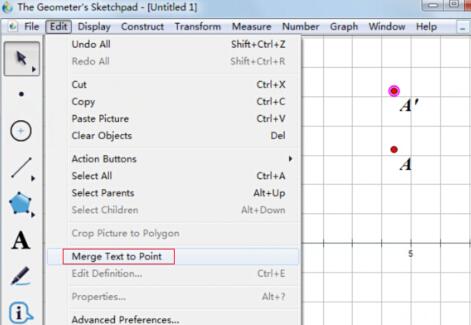 几何画板实现点与点的坐标一起移动的方法