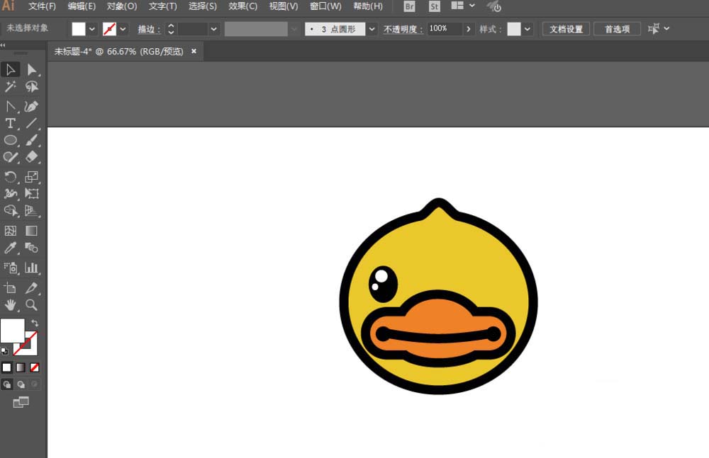 ai绘制矢量BDUCK头像的操作方法