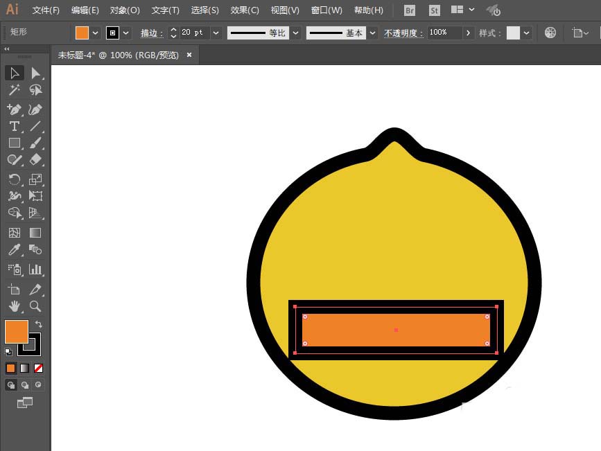 ai绘制矢量BDUCK头像的操作方法