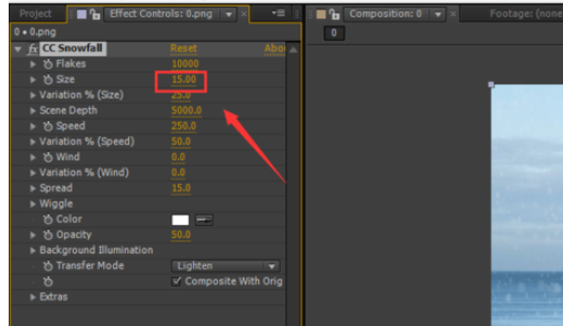 AE制作下雪效果的操作步骤