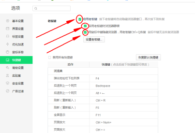 360安全浏览器如何使用老板键？360安全浏览器使用老板键的操作流程