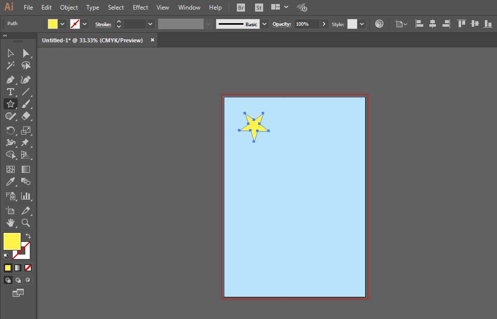 ai设计蓝色有星星布料的具体操作
