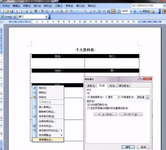 word2003绘制表格的简单操作讲解
