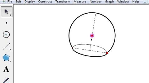 几何画板制作球冠的具体操作内容