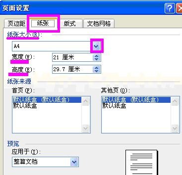 word2003中页面设置的详细操作流程
