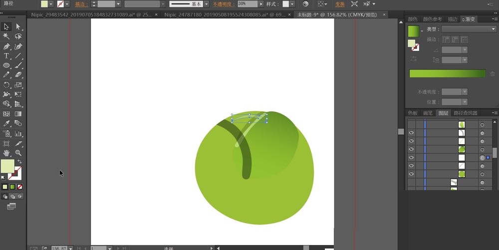 ai手绘逼包菜素材插画的操作方法