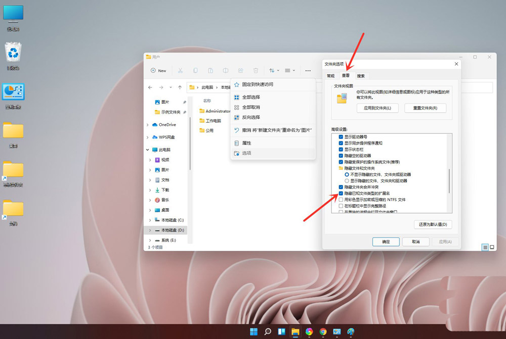 windows11怎么隐藏文件后缀名? win11显示后缀名的两种方法
