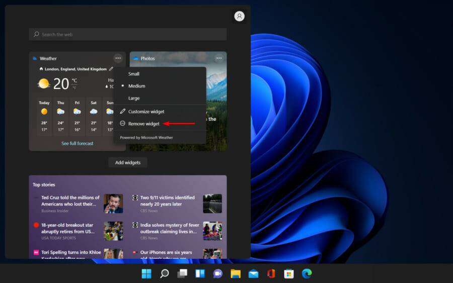 Win11如何删除天气小部件?Win11删除天气小部件方法