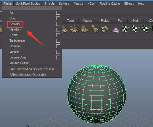 maya给球体增添重力场动画效果的操作方法