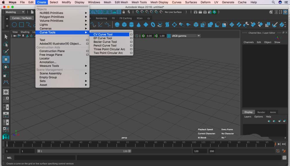 maya多条曲线合为一条曲线的操作方法