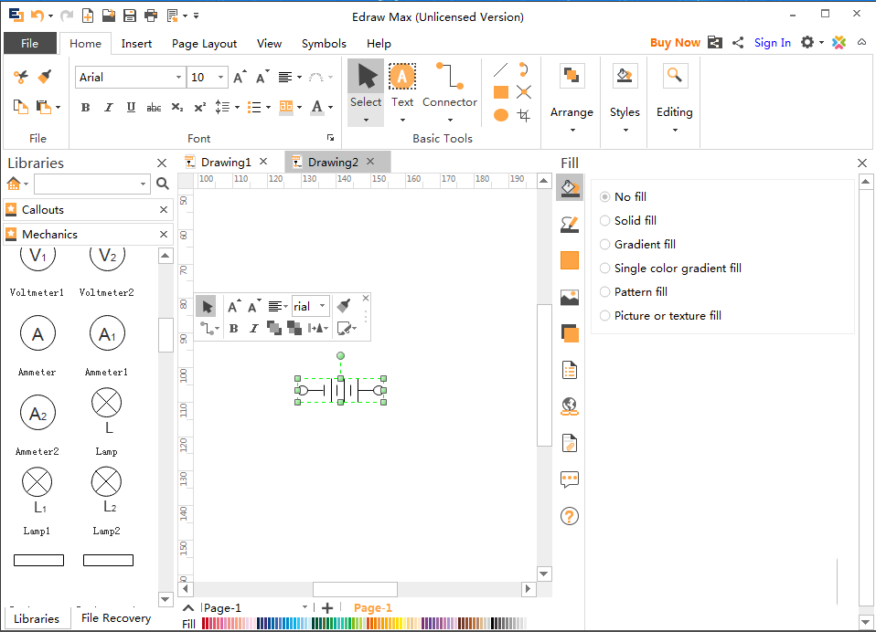 亿图流程图制作软件做出电池组图的操作过程
