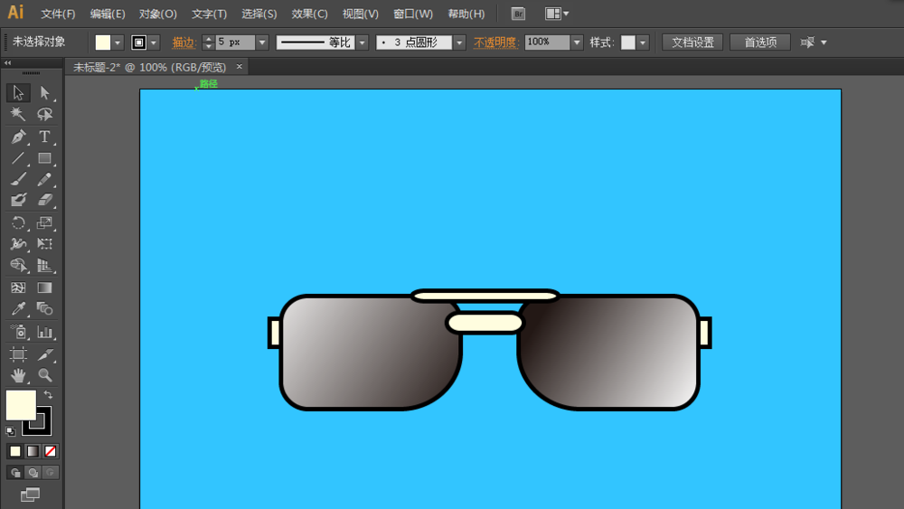 ai设计墨镜图案的详细方法