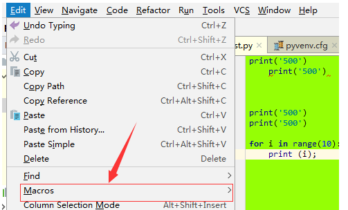 PyCharm录制宏的相关图文教程