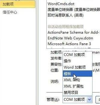 word2010中删除菜单中MathTye加载项的详细方法