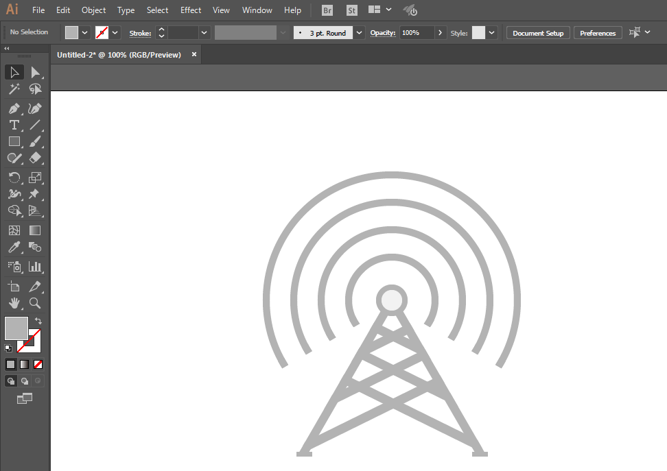 ai设计矢量电线塔图标的图文方法