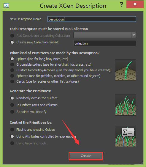 maya软件将模型给为xgen曲线的详细流程
