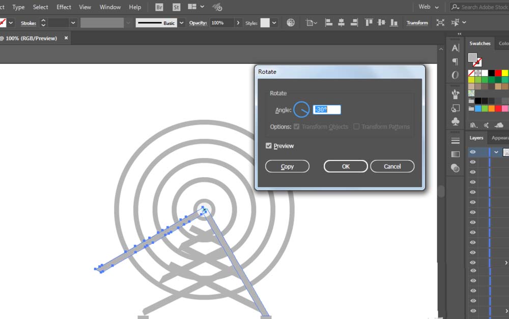 ai设计矢量电线塔图标的图文方法