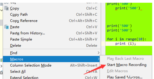 PyCharm录制宏的相关图文教程