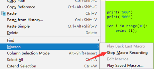 PyCharm录制宏的相关图文教程