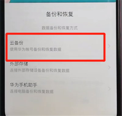 荣耀9x中进行备份的操作教程