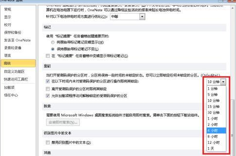 OneNote 2010中自动锁定分区的详细流程