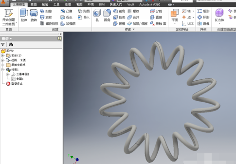 Inventor绘制环形弹簧的操作方法