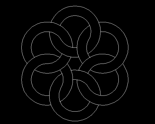 AutoCAD制作彩色六连环图形的操作方法