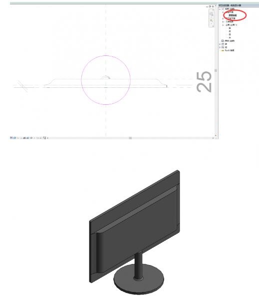 Revit做一个显示屏族的操作方法