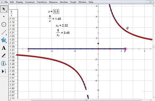 几何画板中用制表描点连线法绘制双曲线的详细方法