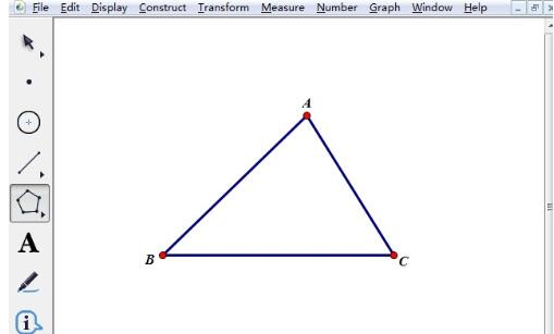 几何画板中使用线段标记三角形的边的图文步骤