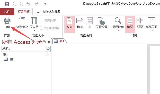 access数据库设置不打印标题的操作方法