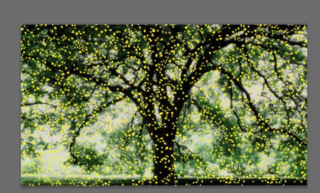 Adobe Photoshop为大树添加斑点光源的操作方法