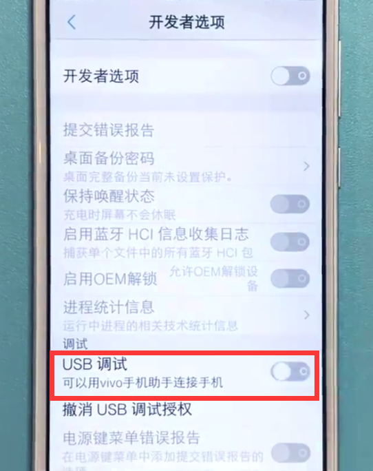 vivo手机中打开usb调试的方法步骤