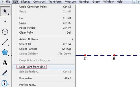 几何画板中从线段中分离点用法详解