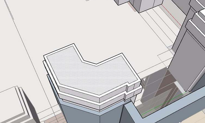 草图大师绘画屋顶外饰柱的操作方法