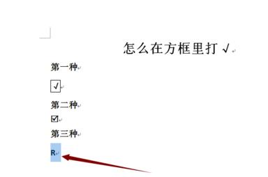 word文档在方框里打勾的操作方法