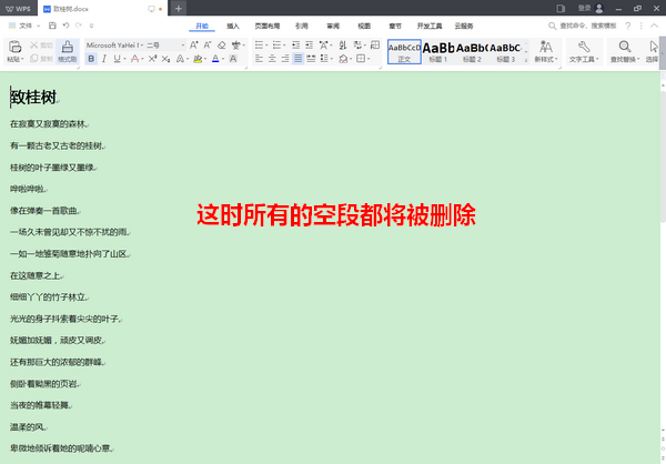 wps2019批量删掉空段的操作流程
