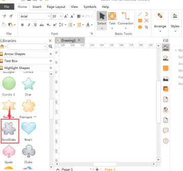亿图流程图制作软件设计高亮雪花图的方法步骤