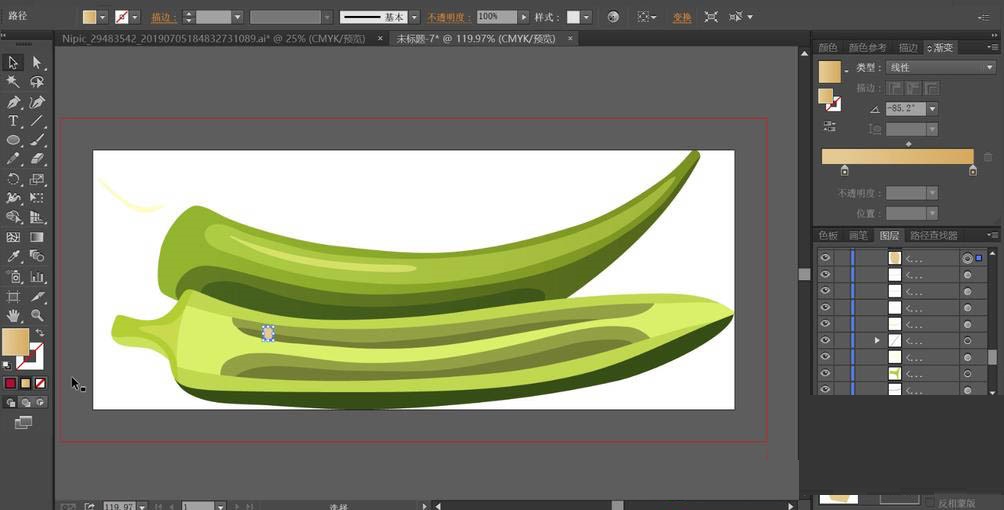 ai绘制秋葵的操作方法