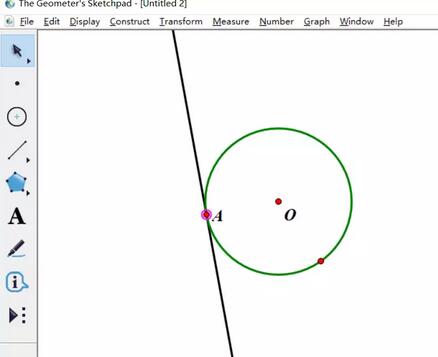 几何画板中使用自定义工具过圆上一点作切线的详细方法