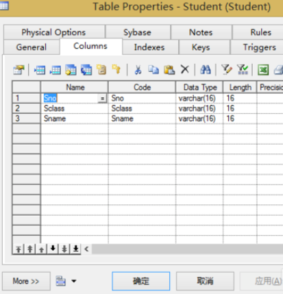 Power Designer创建索引的相关操作讲解