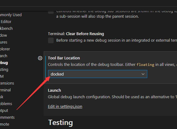 vsCode工具栏固定位置怎么设置?vsCode工具栏固定位置的设置方法