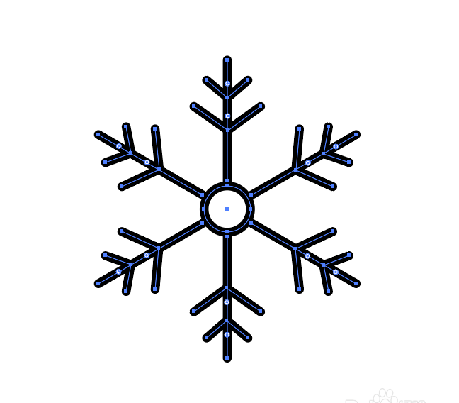ai怎么设计圆形的雪花图标?ai雪花矢量logo的画法