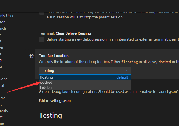 vsCode工具栏固定位置怎么设置?vsCode工具栏固定位置的设置方法