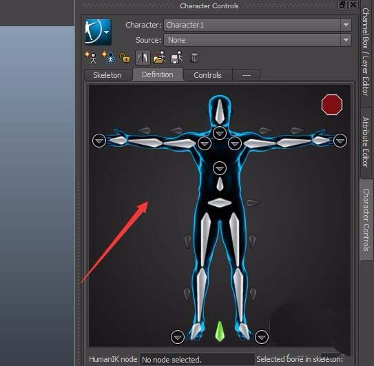 maya设置humanIK骨骼的详细过程
