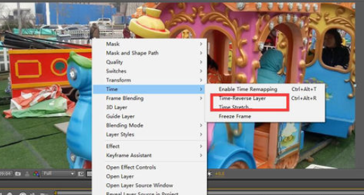 AE设计倒放视频的操作方法