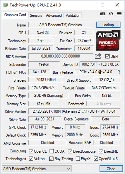 AMD RX 6600XT游戏显卡怎么样?AMD RX 6600XT游戏显卡评测