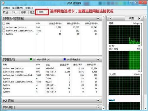 win8系统任务管理器查看网络状态的操作步骤